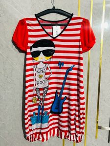 Striped Graphic T-Shirt Dress