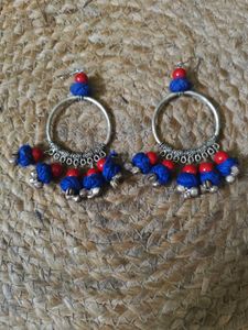 Oversized Ethnic Beaded Danglers
