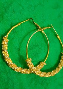 Sparkling Gold Hoop Earrings