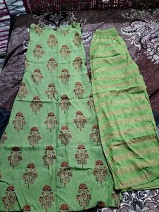 Green Printed Kurta Set