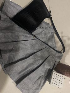 grey Plaid Skirt