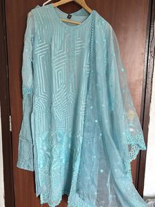 Light Blue Embroidered Pant Kameez