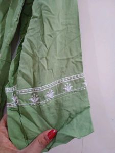 Green Embroidered Kurta set