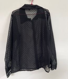 Sheer Black Button-Down Top