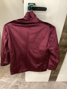 Burgundy Velvet Blazer