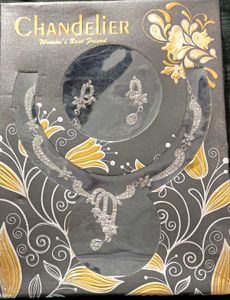 Necklace 🧣 Earring Silver Stone