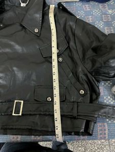 Vintage Cropped Leather Moto Rider Jacket