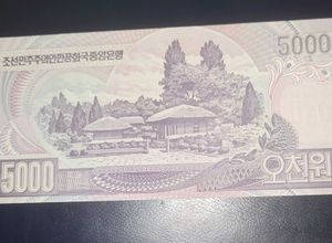 North Korean 5000 Won Banknote unc condition