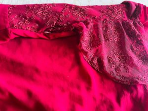 Elegant Red Embroidered Top