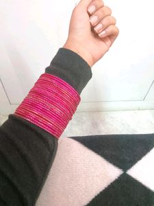 PINK METALLIC BENGLES 💖🎉🌸