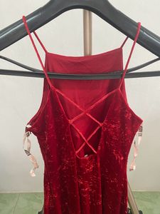 🌹Red Velvet Gown With Beadwork🌹