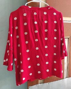 Red Polka Dot Top In Size M to L