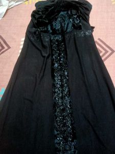 Hijjab Elegant Black Dress with Embellishments