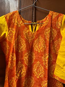 Yellow Printed Kurti