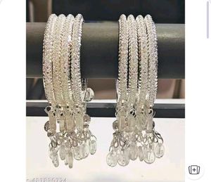 Silver Plated Stylish Kodi Bangles with Kalira