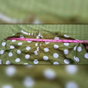 Olive Green Polka Dot Top