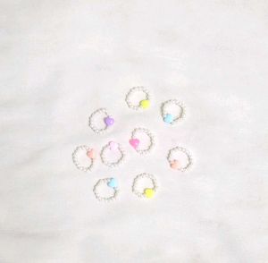 Cute Heart Pearl Rings