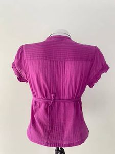 Purple Ruffle Fitted Shirt