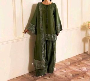 Elegant Olive Green Kurta Set( customisation avail
