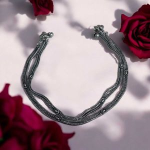 Oxidised Silver Anklet