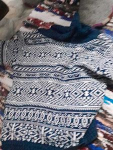 Blue &amp; White Patterned Sweater