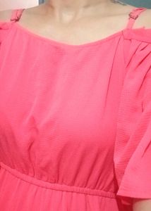 Coral Cold Shoulder Dress