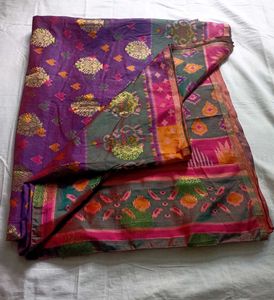 Vintage Woven Ikat Pochampalli Pure Silk Saree