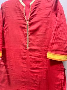 BIBA Red &amp; Gold Kurta.