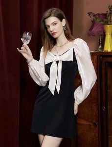 Elegant Bow Accent Mini Dress