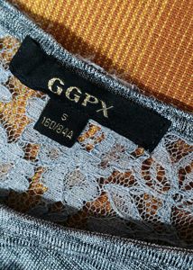 GGPX women Grey Stone Embellished Casual Top