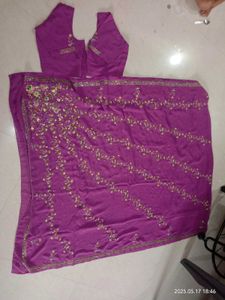Purple Saree With Blouse