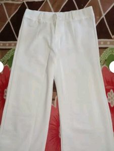 Elegant White Wide-Leg Trousers