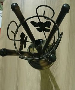Iron Black And Gold Vase