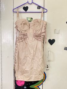 Blush Lace-Up Corset Mini Dress