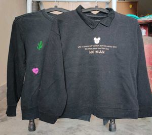 Black graphic print sweatshirts