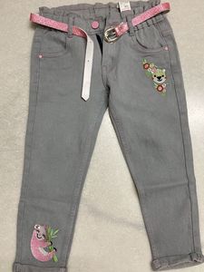Designer Grey Denim For Baby Girl 2-4 Yr