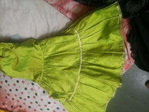 Branded Green Silk Kurta With Sharara