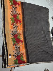 saree with mirror