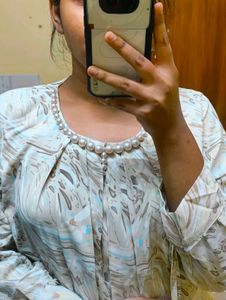 Patterned Long Sleeve Blouse