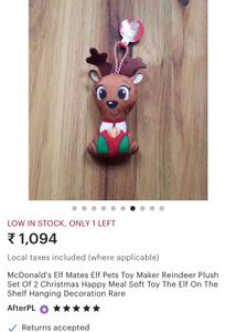 McDonald's Elf Mates Pets Toy Maker Reindee