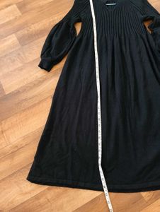 Black Knit fit and flare Midi Dress