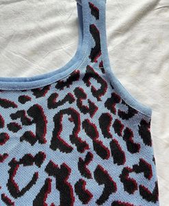 Leopard Print Waist Length Tank Top