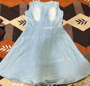 Denim Dress with Embroidered Detail
