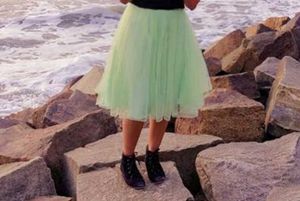 Net Skirt And Stretchable Tshirt For Womens
