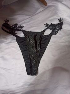 Designer Lace Rhinestone Brief Panty