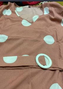 Neo Queen Pink Polka Dot Top For Girls