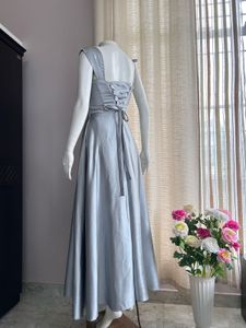 Grey Satin Gown