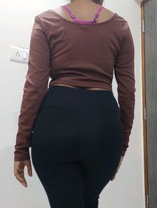 NEWME Full Sleeves Brown Top