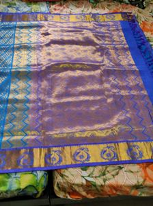 Blue &amp; Gold Saree