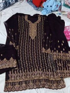 Elegant Embroidered Kurta Garara Set